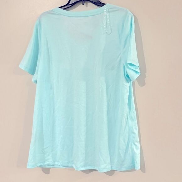 ID Ideology Women S Rapidry V Neck Performance T-Shirt Blue Size 1X aqua freeze - Picture 7 of 9